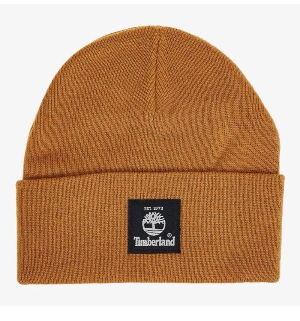 TIMBERLAND Unisex Mustard Brown Knit Beanie-OS {NWT}